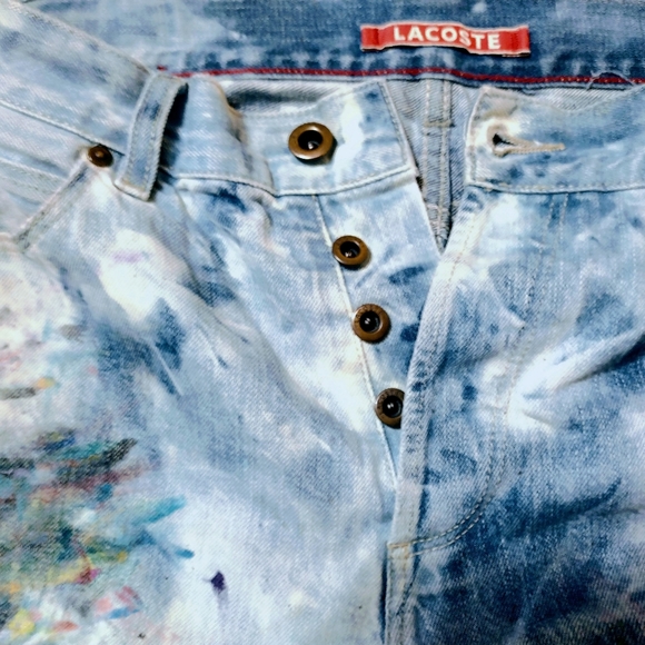 Lacoste Totally Worked Mojo Tie Dye Denim Jeans - Picture 3 of 6